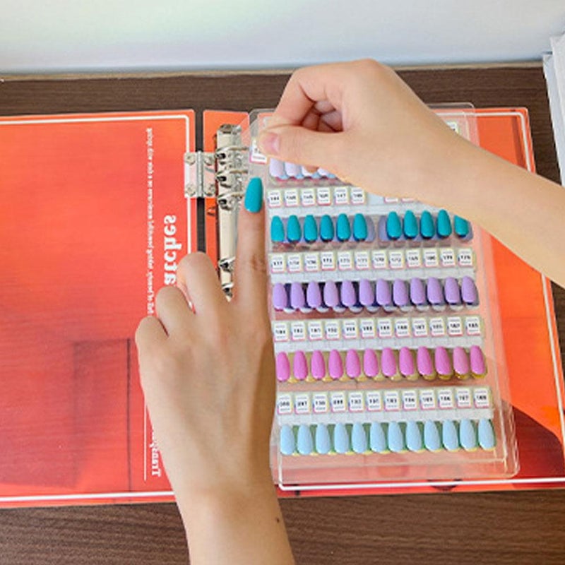 Magnetic Nail Swatches Book,2025 New 120/180/240 Nail Color Nail Color Display Book,Magnet Removable Blank Nail Sample Display,Professional Salon Nail Art Color Chart & Practice Stand,for Manicurist - Image 4